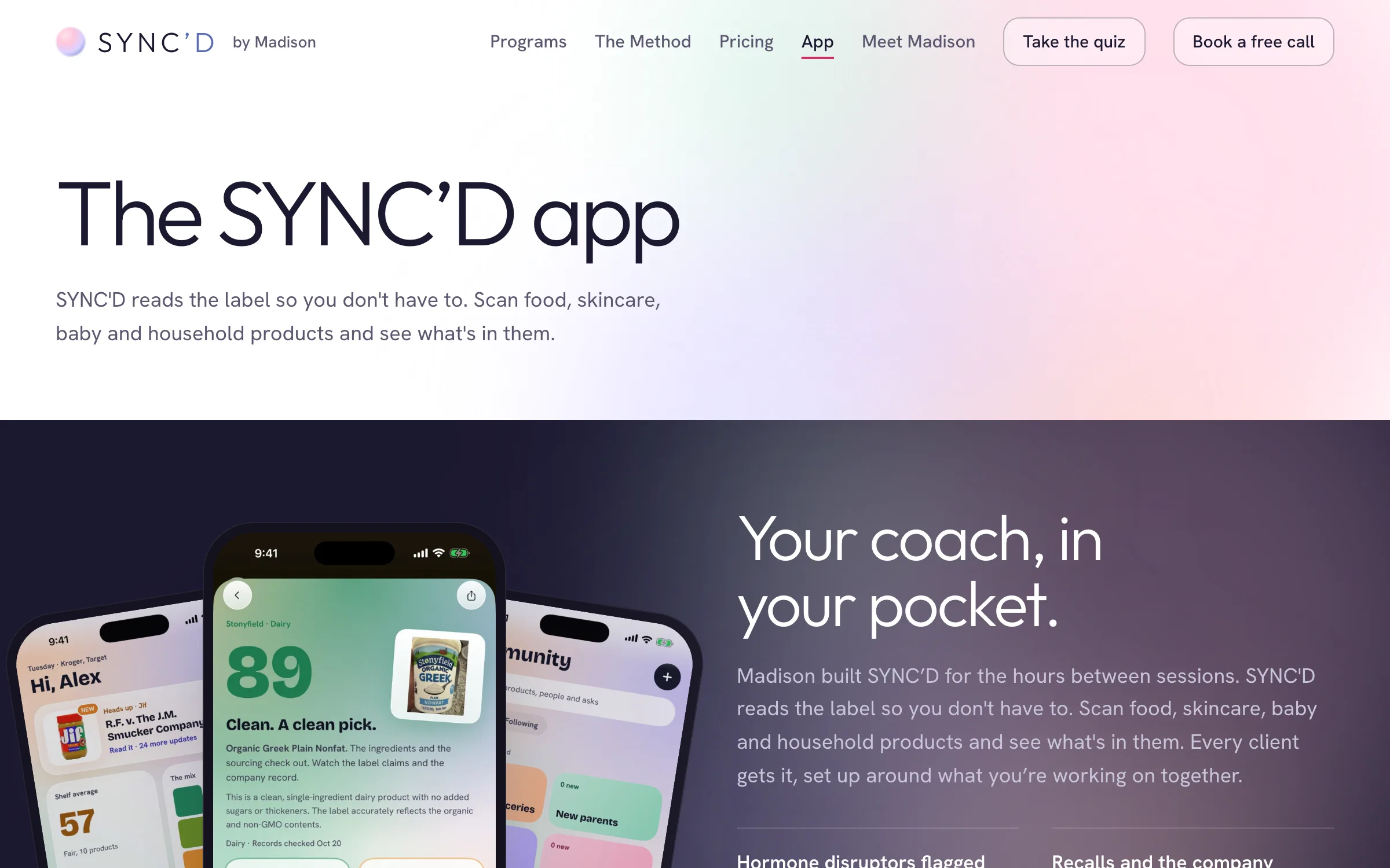 Sync’d by Madison app page